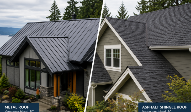 Metal vs. Asphalt Shingle Roofing on Vancouver Island: A Cost and Durability Comparison
