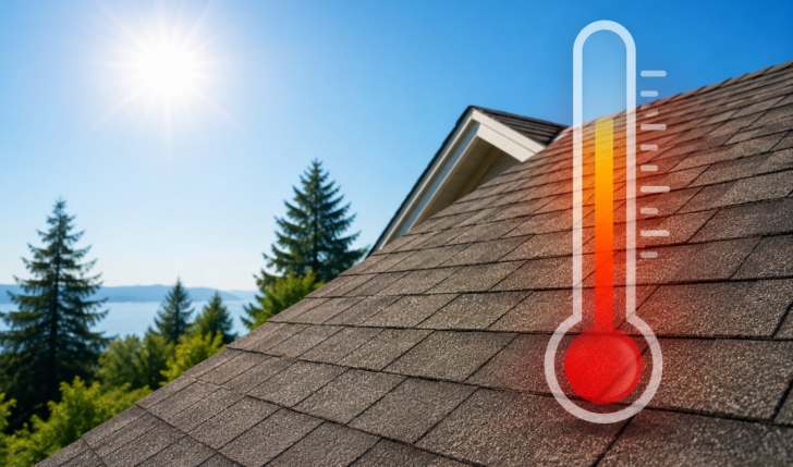 Checking a Vancouver Island roof and attic before a summer heat wave.